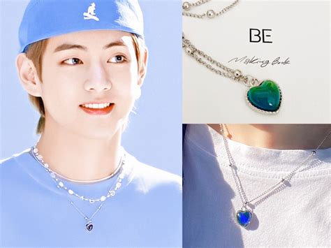 kim taehyung green necklace